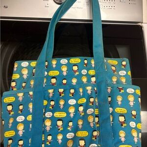 Blue Angry Little Girls Print Tote Bag